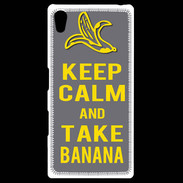 Coque Personnalisée Sony Xpéria Z5 Keep Calm Take Banana Gris