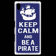 Coque Personnalisée Sony Xpéria Z5 Keep Calm Be a Pirate Bleu