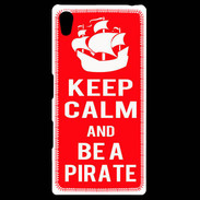 Coque Personnalisée Sony Xpéria Z5 Keep Calm Be a Pirate Rouge