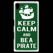 Coque Personnalisée Sony Xpéria Z5 Keep Calm Be a Pirate Vert