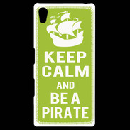 Coque Personnalisée Sony Xpéria Z5 Keep Calm Be a Pirate Vert pomme