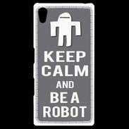 Coque Personnalisée Sony Xpéria Z5 Keep Calm Be a Robot Gris
