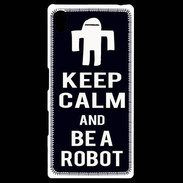 Coque Personnalisée Sony Xpéria Z5 Keep Calm Be a Robot Noir