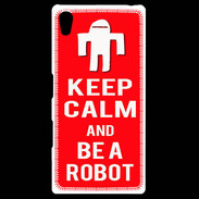 Coque Personnalisée Sony Xpéria Z5 Keep Calm Be a Robot Rouge