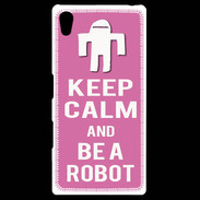 Coque Personnalisée Sony Xpéria Z5 Keep Calm Be a Robot Rose