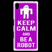 Coque Personnalisée Sony Xpéria Z5 Keep Calm Be a Robot Violet
