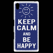 Coque Personnalisée Sony Xpéria Z5 Keep Calm Be Happy Bleu