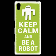 Coque Personnalisée Sony Xpéria Z5 Keep Calm Be a Robot Vert pomme