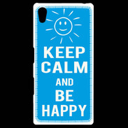Coque Personnalisée Sony Xpéria Z5 Keep Calm Be Happy Cyan
