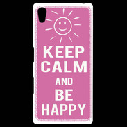 Coque Personnalisée Sony Xpéria Z5 Keep Calm Be Happy Rose