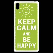 Coque Personnalisée Sony Xpéria Z5 Keep Calm Be Happy Vert pomme