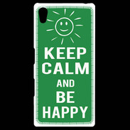 Coque Personnalisée Sony Xpéria Z5 Keep Calm Be Happy Vert