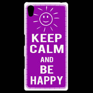 Coque Personnalisée Sony Xpéria Z5 Keep Calm Be Happy Violet