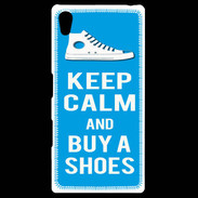 Coque Personnalisée Sony Xpéria Z5 Keep Calm Buy Shoes Cyan 