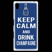 Coque Personnalisée Sony Xpéria Z5 Keep Calm Drink Champagne Bleu