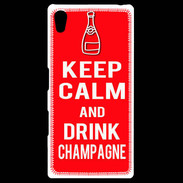 Coque Personnalisée Sony Xpéria Z5 Keep Calm Drink champagne Rouge