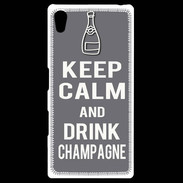 Coque Personnalisée Sony Xpéria Z5 Keep Calm Drink champagne Gris