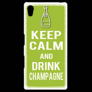 Coque Personnalisée Sony Xpéria Z5 Keep Calm Drink champagne Vert pomme