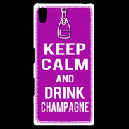 Coque Personnalisée Sony Xpéria Z5 Keep Calm Drink champagne Violet