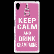 Coque Personnalisée Sony Xpéria Z5 Keep Calm Drink champagne Rose