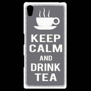 Coque Personnalisée Sony Xpéria Z5 Keep Calm Drink Tea Gris
