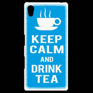 Coque Personnalisée Sony Xpéria Z5 Keep Calm Drink Tea Cyan