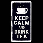 Coque Personnalisée Sony Xpéria Z5 Keep Calm Drink Tea Noir