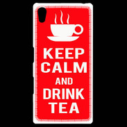 Coque Personnalisée Sony Xpéria Z5 Keep Calm Drink Tea Rouge