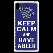 Coque Personnalisée Sony Xpéria Z5 Keep Calm Have a beer Bleu