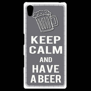 Coque Personnalisée Sony Xpéria Z5 Keep Calm Have a beer Gris