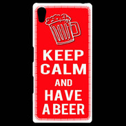 Coque Personnalisée Sony Xpéria Z5 Keep Calm Have a beer Rouge