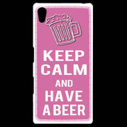 Coque Personnalisée Sony Xpéria Z5 Keep Calm Have a beer Rose