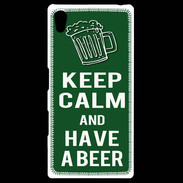 Coque Personnalisée Sony Xpéria Z5 Keep Calm Have a beer Vert