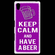 Coque Personnalisée Sony Xpéria Z5 Keep Calm Have a beer Violet