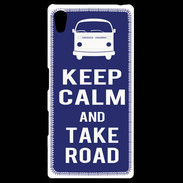 Coque Personnalisée Sony Xpéria Z5 Keep Calm Take road Bleu