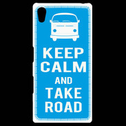 Coque Personnalisée Sony Xpéria Z5 Keep Calm Take Road Cyan