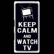 Coque Personnalisée Sony Xpéria Z5 Keep Calm Watch TV Noir