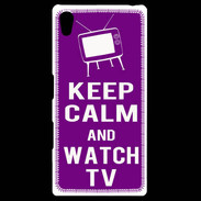 Coque Personnalisée Sony Xpéria Z5 Keep Calm Watch TV Violet