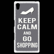 Coque Personnalisée Sony Xpéria Z5 Keep Calm go shopping Gris