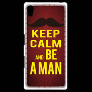 Coque Personnalisée Sony Xpéria Z5 Keep Calm Be a Man Rouge