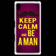 Coque Personnalisée Sony Xpéria Z5 Keep Calm Be a Man Rose