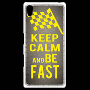 Coque Personnalisée Sony Xpéria Z5 Keep Calm and Be Fast Gris