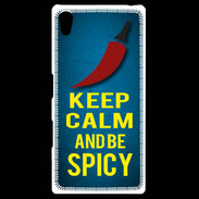 Coque Personnalisée Sony Xpéria Z5 Keep Calm and Be Spicy Bleu