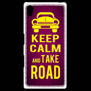 Coque Personnalisée Sony Xpéria Z5 Keep Calm and Take o road 2 Rose