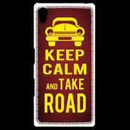Coque Personnalisée Sony Xpéria Z5 Keep Calm and Take o road 2 Rouge