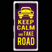 Coque Personnalisée Sony Xpéria Z5 Keep Calm and Take o road 2 Violet