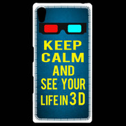 Coque Personnalisée Sony Xpéria Z5 Keep Calm and See your life 3D Bleu