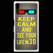 Coque Personnalisée Sony Xpéria Z5 Keep Calm and See your life 3D Gris