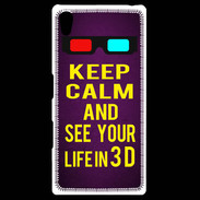 Coque Personnalisée Sony Xpéria Z5 Keep Calm and See your life 3D Violet