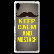 Coque Personnalisée Sony Xpéria Z5 Keep Calm and Mustach Gris